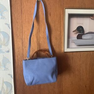 Preston York Sky Blue long strap purse with with unique handles